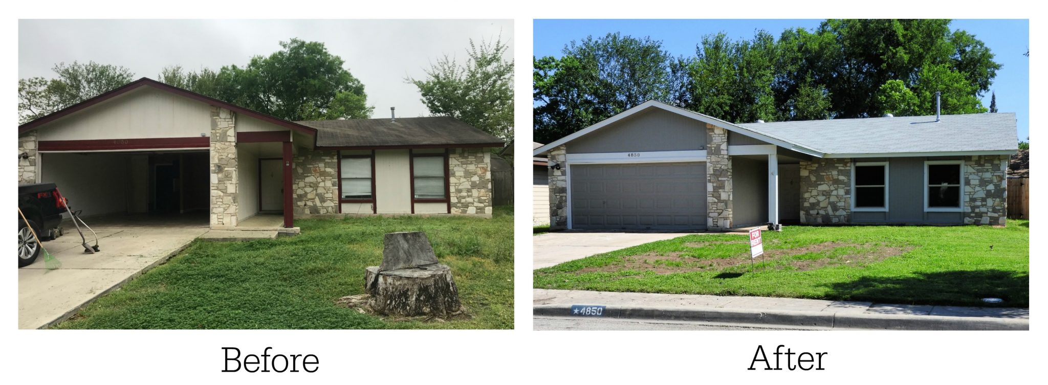 How To Get Started with Real Estate Investing before and after outside of house for my first real estate investing