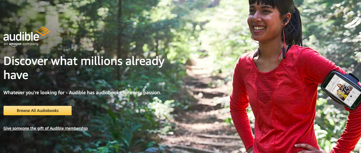 Audible via Amazon sign up for Audible