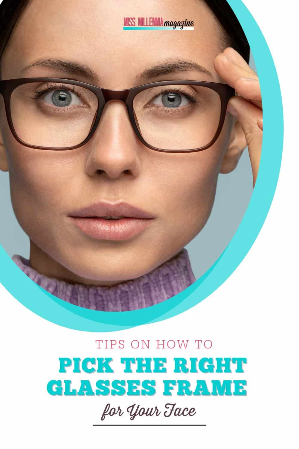 a woman wearing glasses and touching her glasses