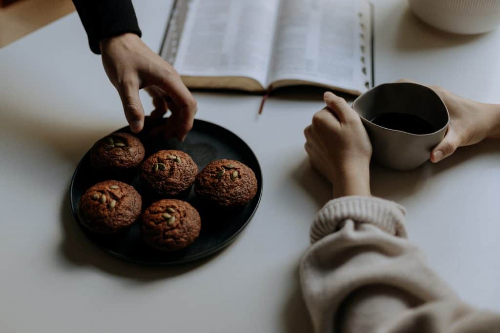 Bran muffins on a plate