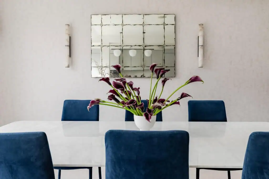 Elegant Victorian dining room with modern interior design elements.