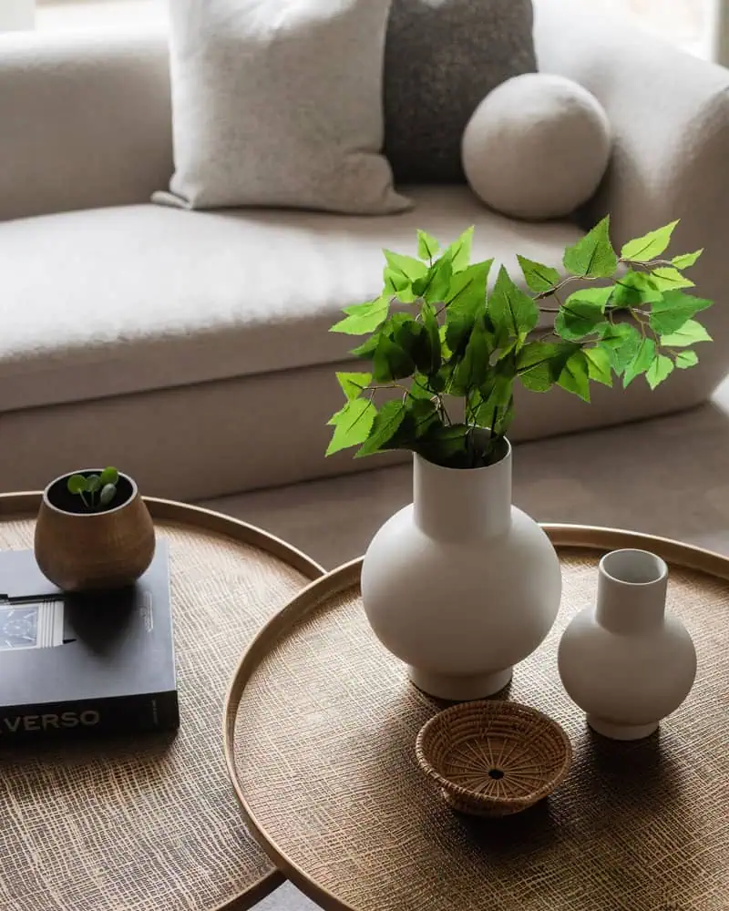 Modern interior design with green plant in a contemporary Wimbledon home setting.