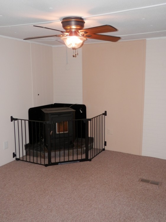 living room during mobile home remodel