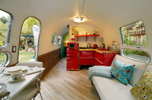 Airstream Interiors - ruby red appliances