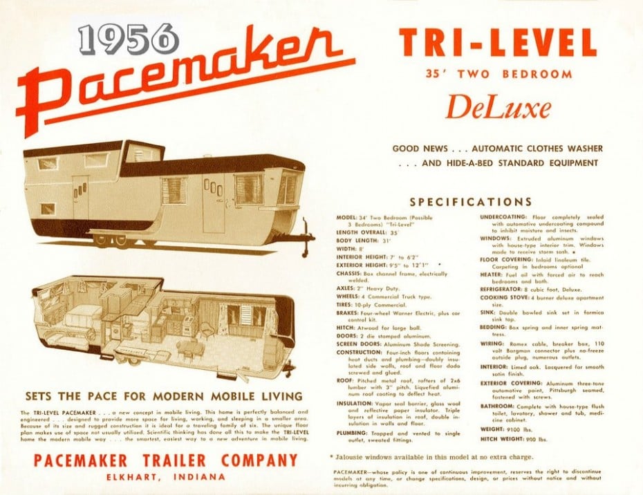 1956 Pacemaker Tri-level trailer