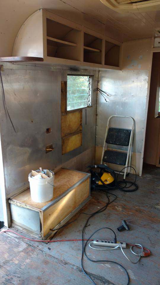 Vintage Camper Restoration - 1962 Streamline Dutchess - Interior Before