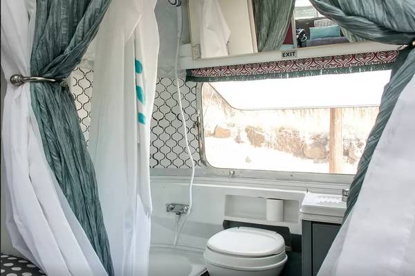 1976 Argosy camper remodel - bathroom updated 2