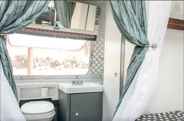 1976 Argosy camper remodel - bathroom updated