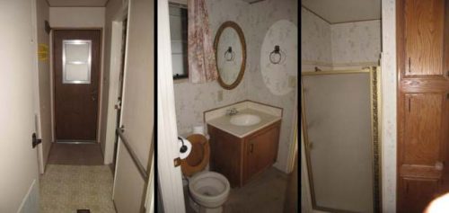 1988 Skyline Double Wide - Complete remodel - Manufactured Home Interior Design - Second Bathroom Before Remodel
