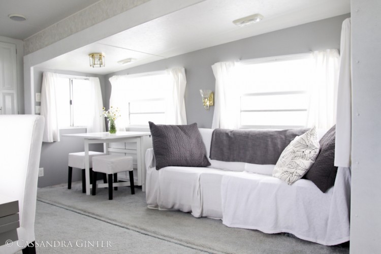 5th wheel camper makeover living room area