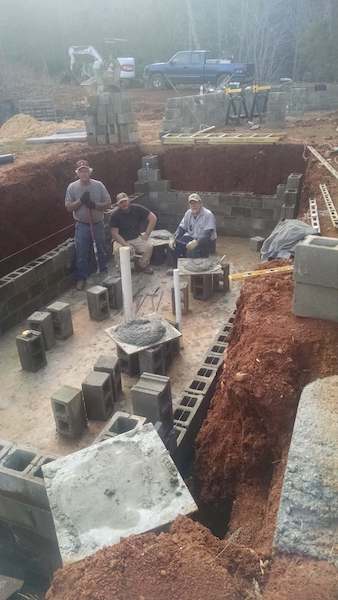 Building a Two-Story Addition onto a Manufactured Home - building the basement and side walls