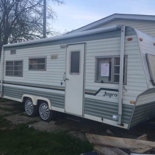 colorful camper makeover- exterior before