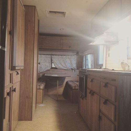 colorful camper makeover-interior before