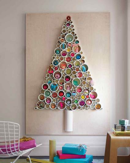 Christmas Tree Wall Decor made from Plumbers pipe