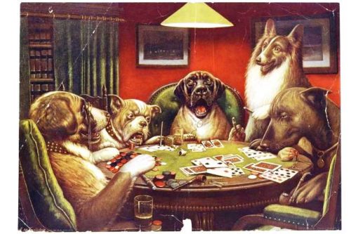 Dogs playing poker - free printables for wall art