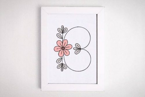 Free Flower Initial Printable - Wall Art on a Budget