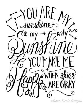 Free -You-Are-My-Sunshine-Printable to create cheap wall art