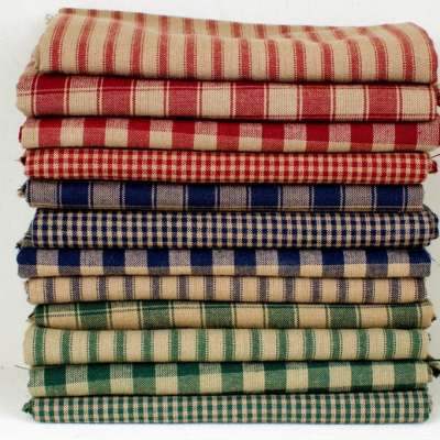 Gingham fabric used in primitive country decor