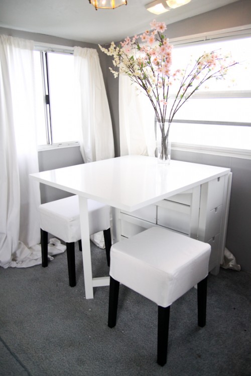 Modern Camper Makeover with White Dining Room Decor