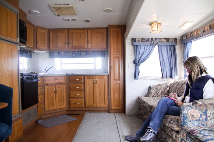 modern RV camper before makeover