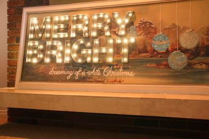 Marquee Lights made from Paper and Christmas Lights - Cheap DIY Christmas Decorations