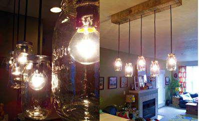 Mason jar pallet hanging light project