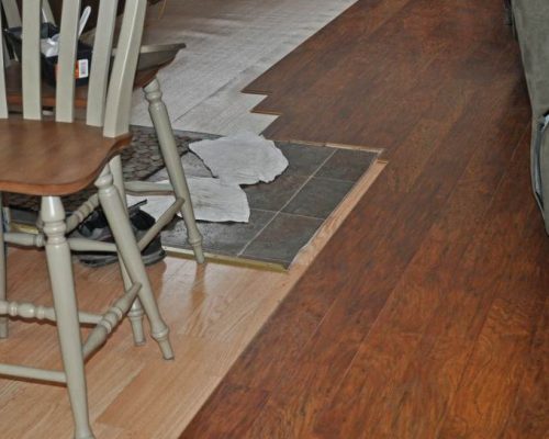 New Allen Roth floating flooring - Mobile Home Kitchen Makeover