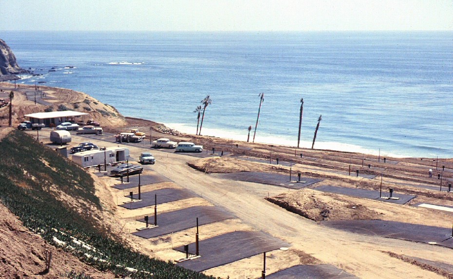 Vintage Trailer Parks and Campground Images-Orange county Archives - Dana Strand TP Below Salt Creek Dana Point Aug 1956