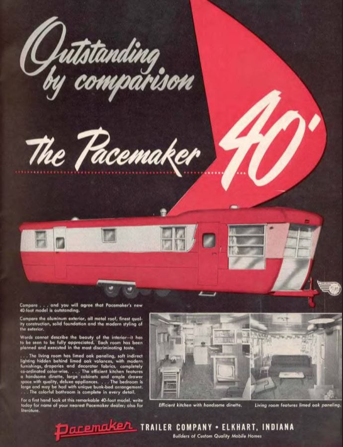 vintage mobile homes-Pacemaker 1955