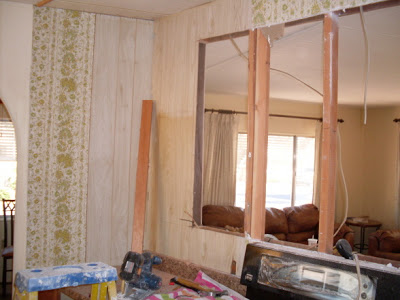 double wide kitchen remodel-removing wall process
