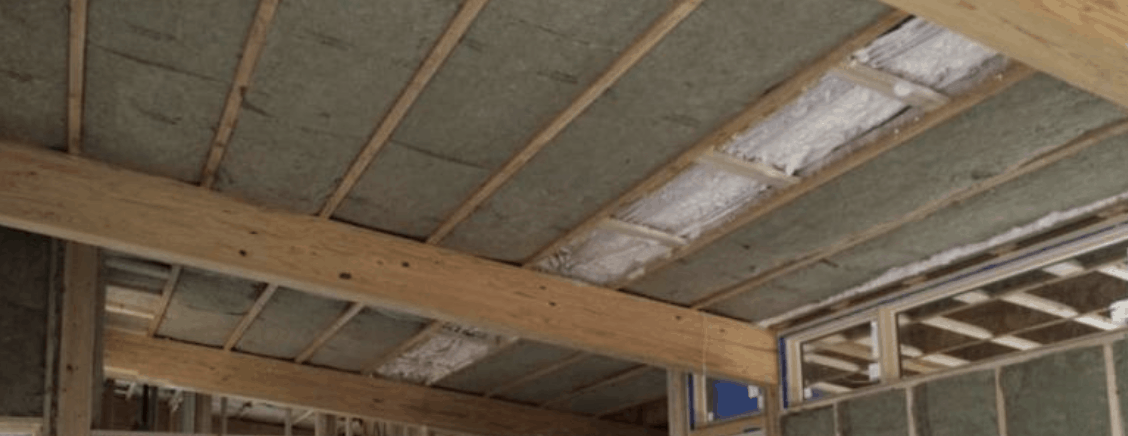 Rockwool installed under floor