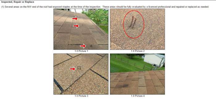Roof inspection report example - manufactured home inspection