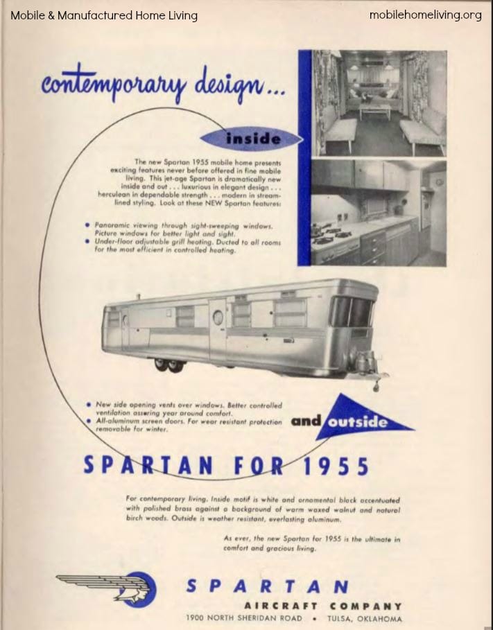 vintage mobile homes-Spartan ad 1955