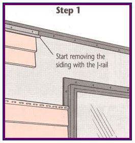 Step One of replacing mobile home windows - remove the siding