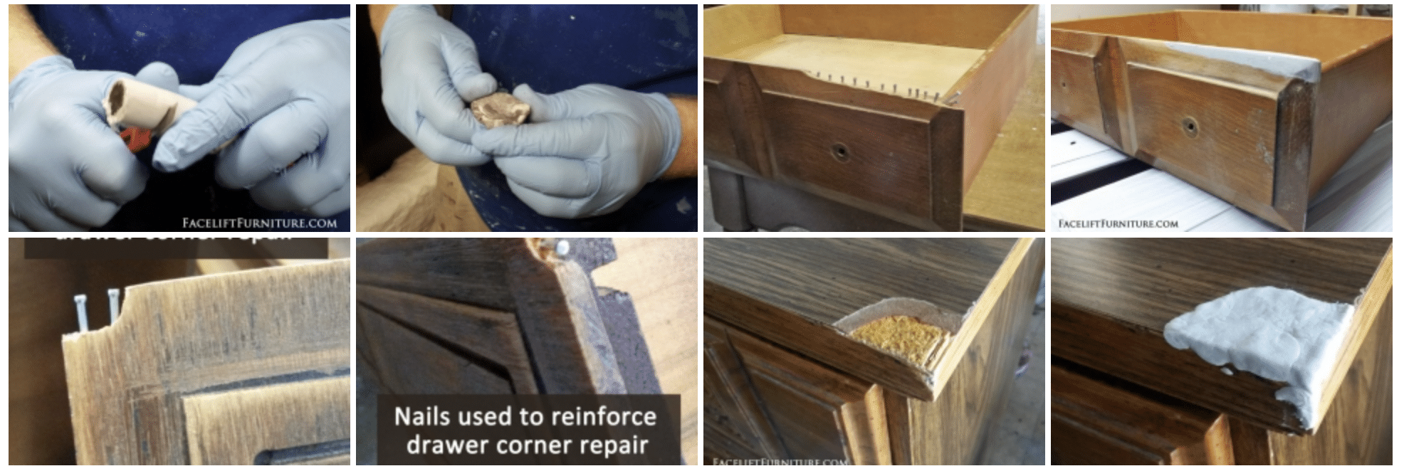 Using epoxy to repair damaged MDF cabinets facelift furniture