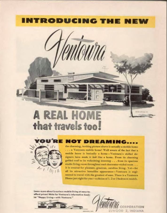 vintage mobile homes-Ventoura 1955
