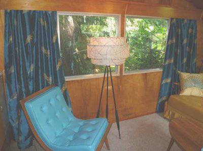 Vintage Mobile Homes and Campers - restored 1953 Silver Star Mobile Home for Sale - Retro Living Room Decor
