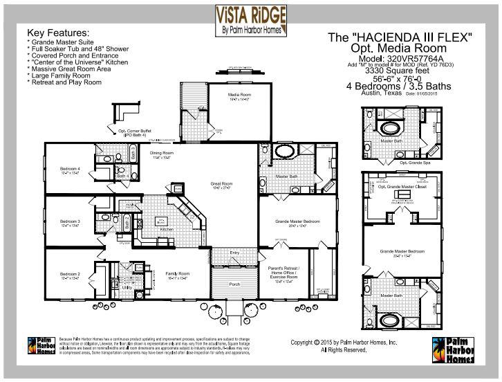 Vista Ridge manufactured home floor plan by palm harbor pg 1