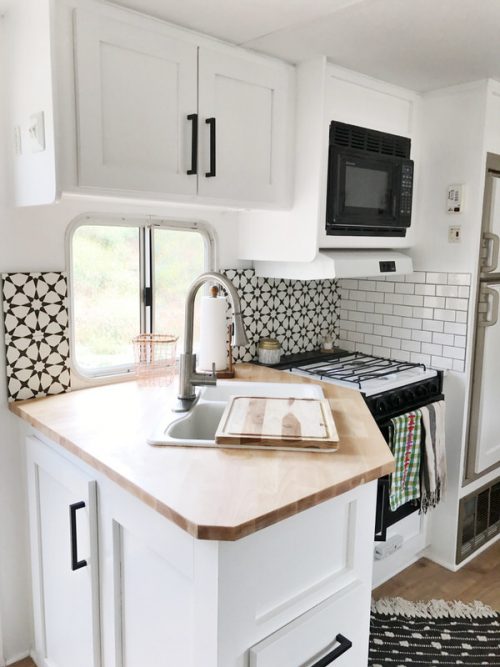 affordable RV renovation-kitchen after