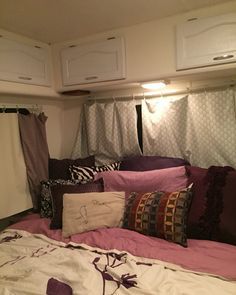motorhome RV makeover - sleeping area after
