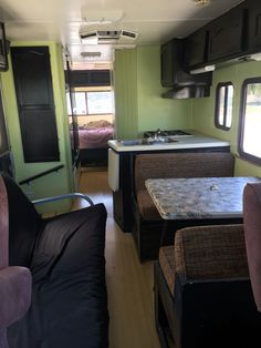motorhome RV makeover - dinette area before