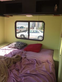  motorhome RV makeover - sleeping area before