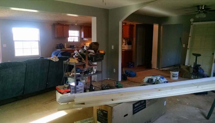 building a room addition - interior joining of the manufactured home addition