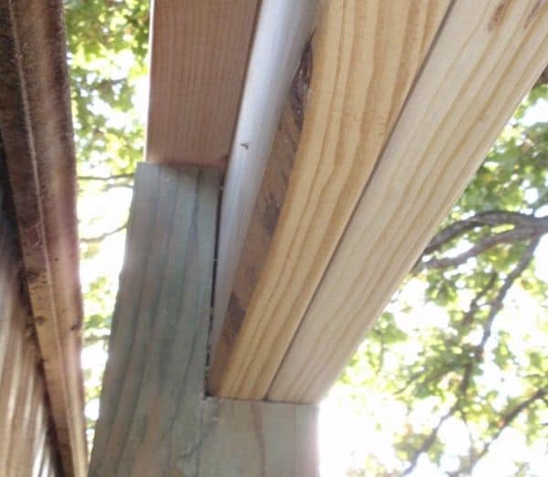 building a self supporting mobile home roof over double headers installed