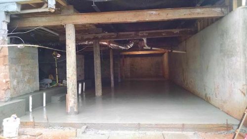 building a two-story addition onto a manufactured home - the basement after completion