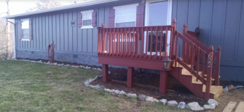 building a two story addition onto a manufactured home - the home after painting the siding