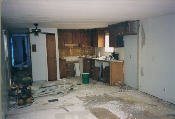 extreme manufactured home kitchen remodel before