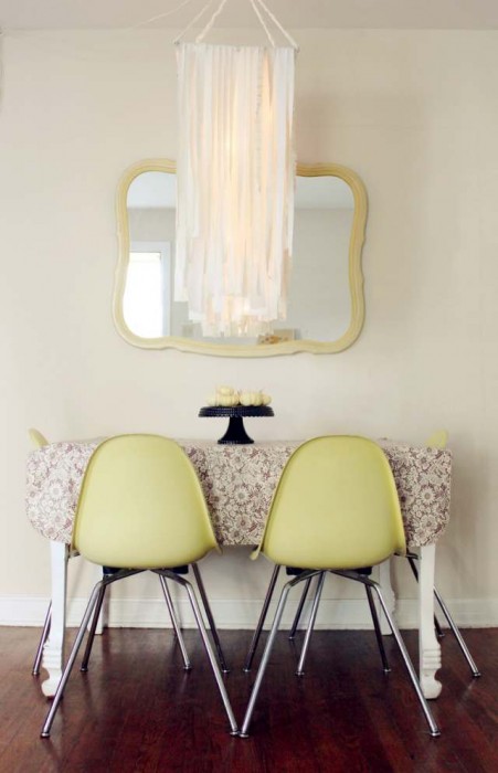 fabric garland chandelier