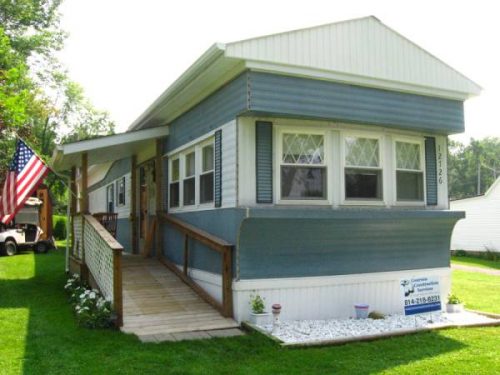 flat to peaked mobile home roof over with no posts