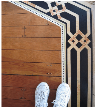 floor after being painted in vintage mobile home